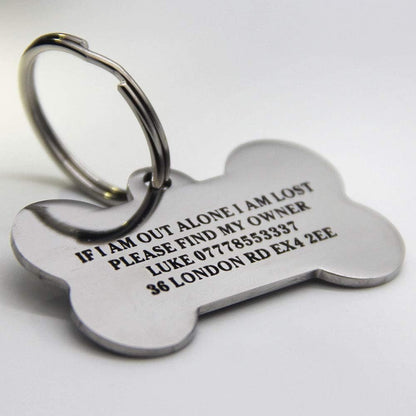 Stainless Steel Pet ID Tag Dog Name Tags Personalized Front and Back Engraving Customized Cat Tags