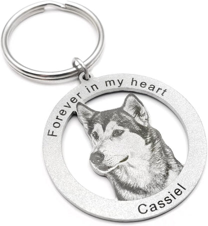 Portrait Your Pet Photo Key Chain Personalized Dog Keychain Custom Picture Keyrings Dog Photo Keyring Pet Keepsake