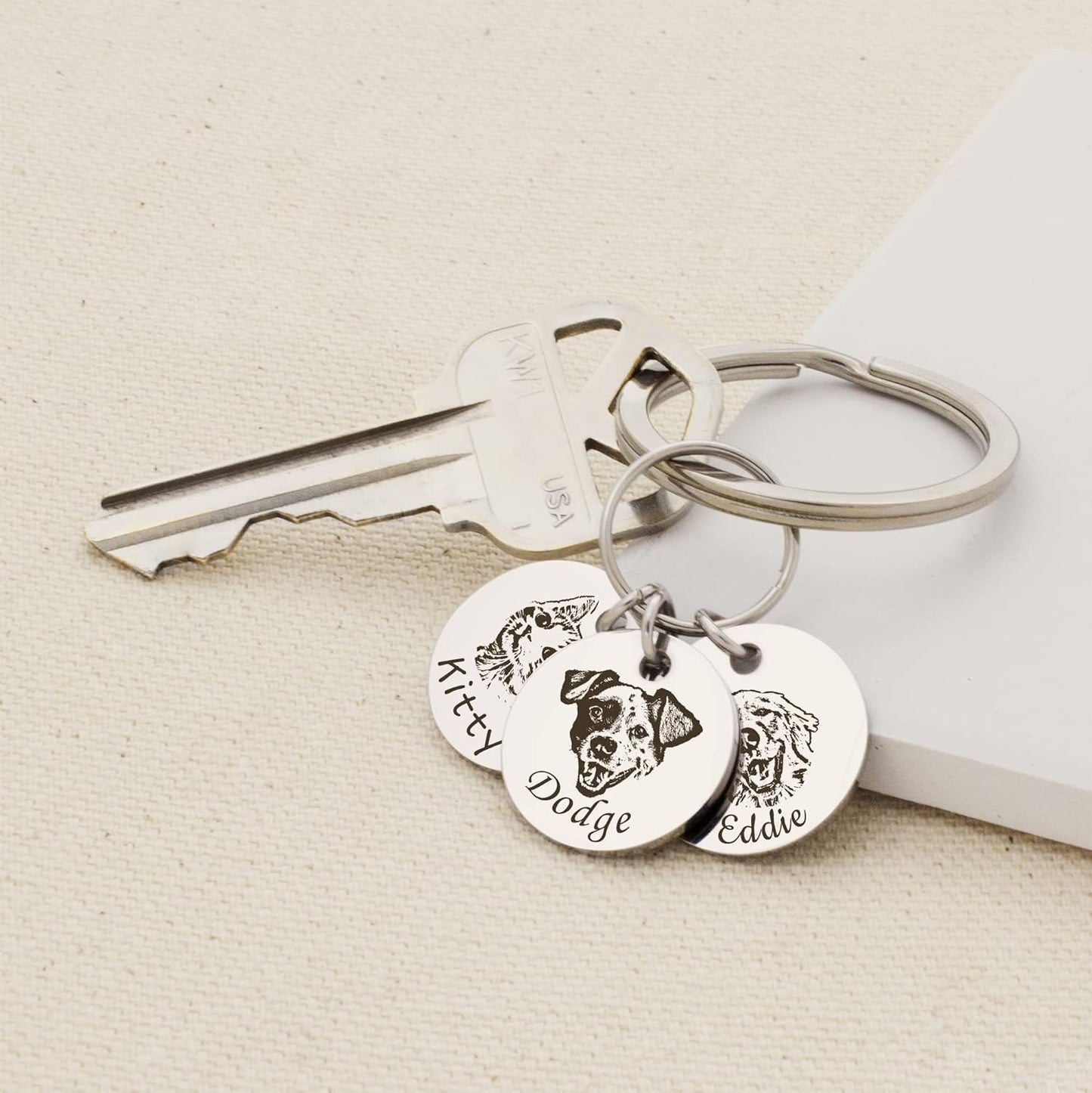 Custom Keychain with Dog Picture Pet Photo Keychain,Memorial Gifts for Loss of Dog,Personalized Dog Tag Keychain