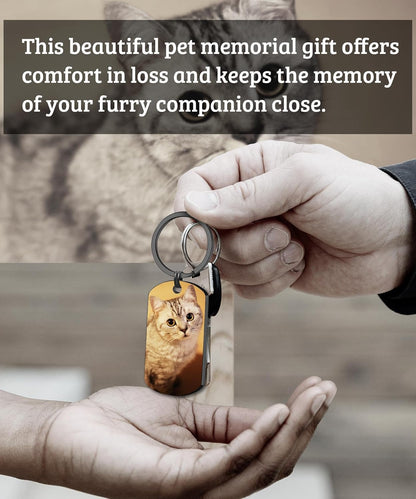 Custom Keychain with Dog Cat Photo, Pet Picture Keychain, Personalized Memorial Gifts, Sympathy for Loss of Pet